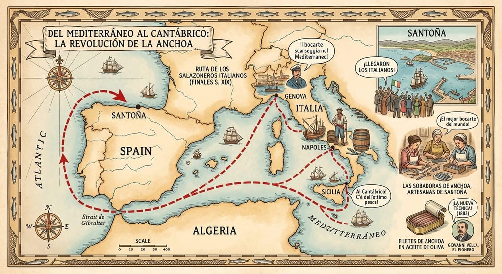 De Génova al Cantábrico: por qué Santoña es la capital mundial de la anchoa 2 italia santona el recorrido de la conserva
